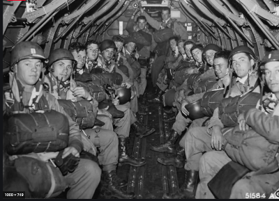Parachutists heading for France on June 6th 1944 (Photo source Pinterest) Parachutists heading for France on June 6th 1944 (Photo source Pinterest)